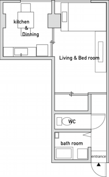 １DKのゆったりマンスリーマンションRoomASIA410